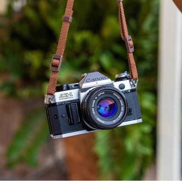 Canon Other - Vintage Canon AE-1 35mm Film Camera w/ 50mm 1:1.8 Lens & Leather Protective Case